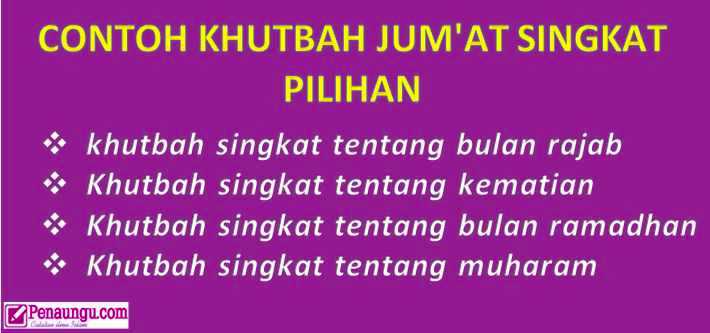 Contoh Khutbah Jum'at Singkat
