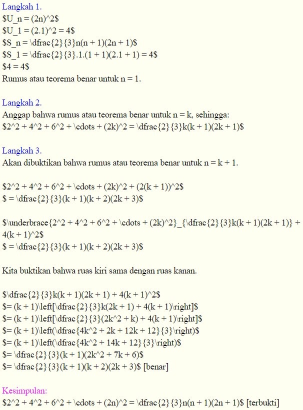 contoh sooal induksi matematika kelas 11