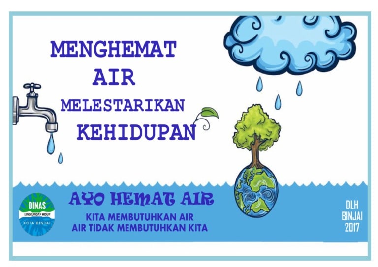 Gambar Poster Hemat Air - Menghemat Air Melestarikan Lingkungan